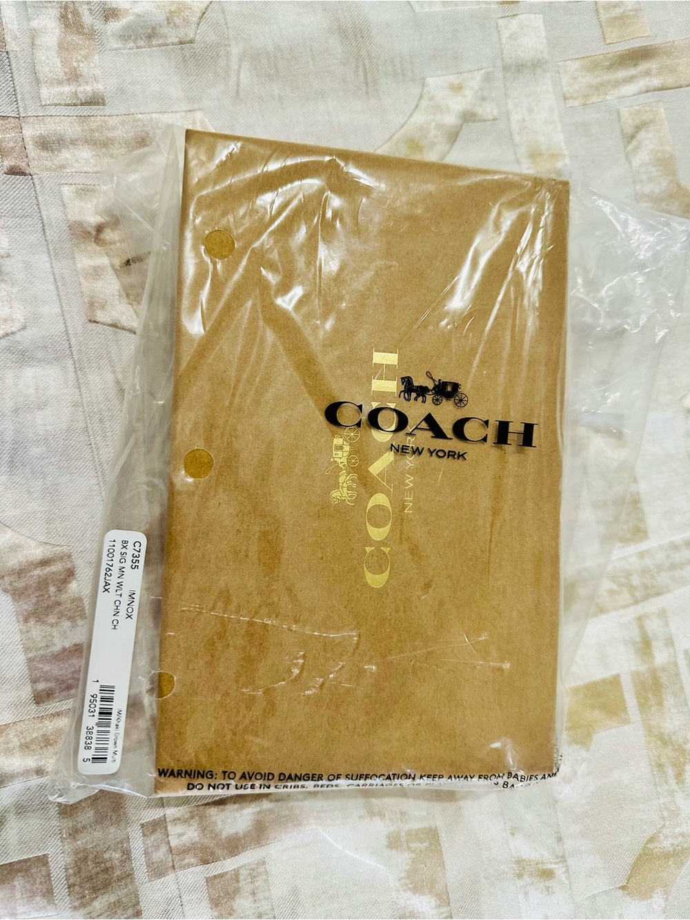 Coach Mini Wallet on a chain (crossbody) Tan Signature Canvas with Gold Hardware - Picture 2 of 6